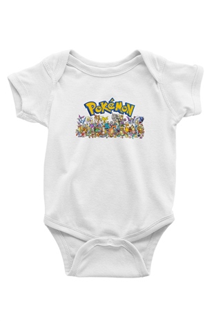 Pokemon Beyaz Bebek Body - Zıbın