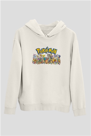 Pokemon Beyaz Unisex Hoodie