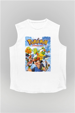 Pokemon Beyaz Unisex Kolsuz Tişört