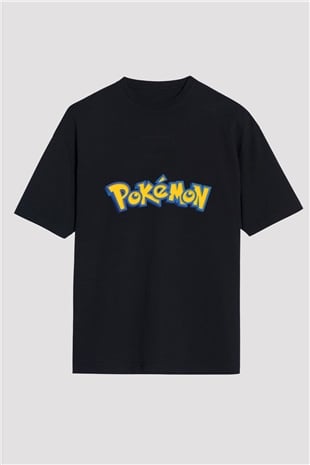 Pokemon Siyah Unisex Oversize Tişört T-Shirt