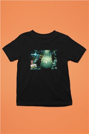 Poker Baskılı Siyah Unisex Çocuk Tişört