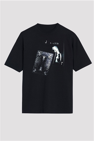 Poker Siyah Unisex Oversize Tişört T-Shirt