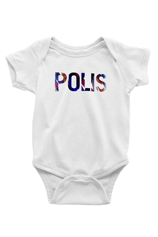Polis Beyaz Bebek Body - Zıbın