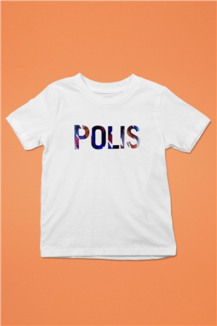 Polis Beyaz Unisex Çocuk Tişört