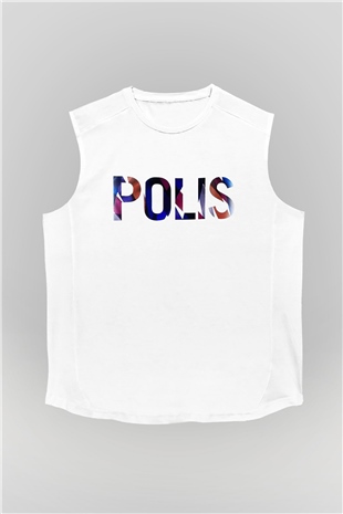 Polis Beyaz Unisex Kolsuz Tişört