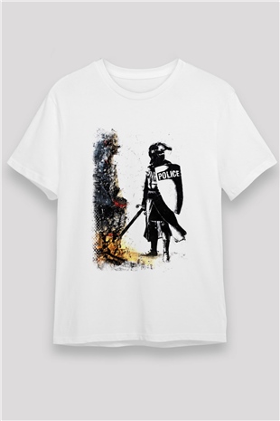 Polis Beyaz Unisex Tişört T-Shirt - TişörtFabrikası