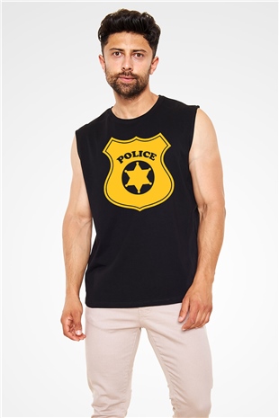 Polis Siyah Unisex Kolsuz Tişört