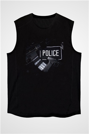 Polis Siyah Unisex Kolsuz Tişört