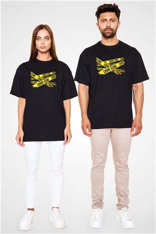 Polis Siyah Unisex Oversize Tişört T-Shirt