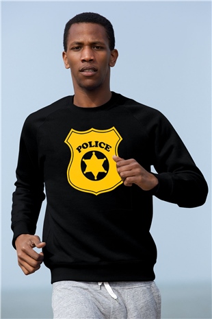 Polis Siyah Unisex Sweatshirt
