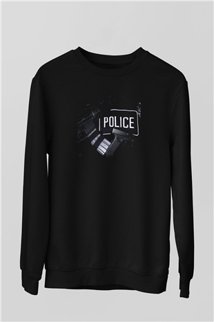 Polis Siyah Unisex Sweatshirt