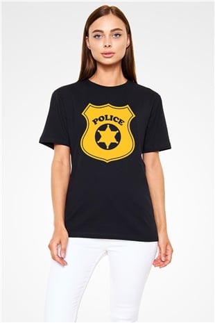 Polis Siyah Unisex Tişört T-Shirt - TişörtFabrikası