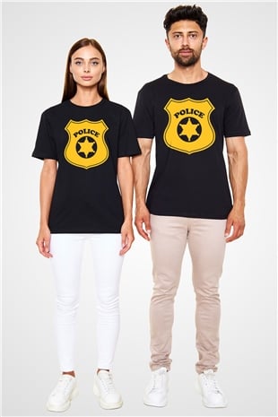 Polis Siyah Unisex Tişört T-Shirt - TişörtFabrikası