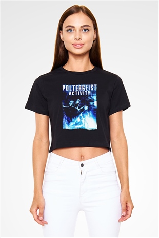 Poltergeist Siyah   Crop Top Tişört