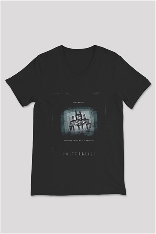 Poltergeist Siyah Unisex  V Yaka Tişört