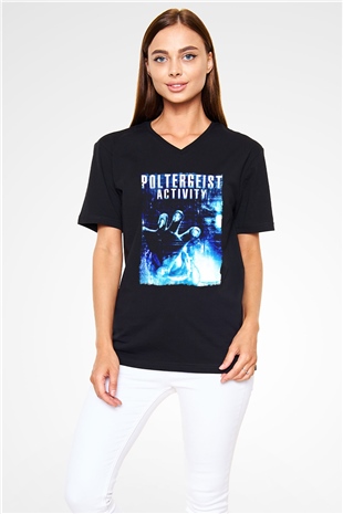 Poltergeist Siyah Unisex  V Yaka Tişört