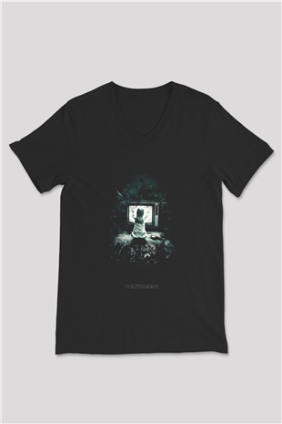 Poltergeist Siyah Unisex  V Yaka Tişört