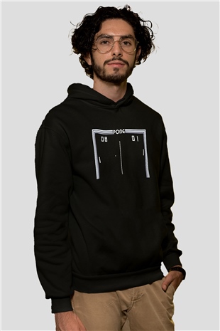 Pong Siyah Unisex Hoodie