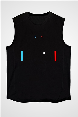 Pong Siyah Unisex  Kolsuz Tişört