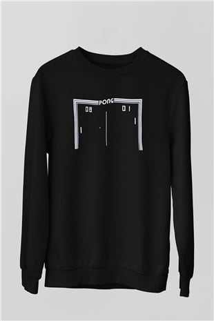 Pong Siyah Unisex  Sweatshirt