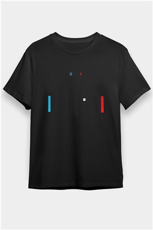 Pong Siyah Unisex Tişört