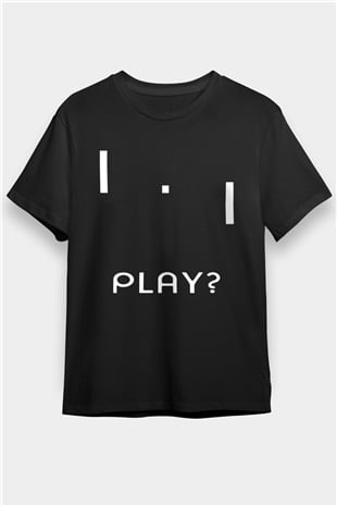 Pong Siyah Unisex Tişört
