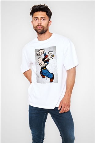 Popeye Beyaz Oversize Tişört