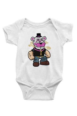 Popeye Freddy Baskılı Unisex Beyaz Bebek Body - Zıbın