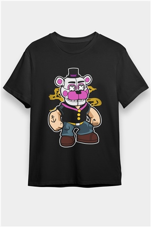Popeye Freddy Baskılı Unisex Siyah Tshirt