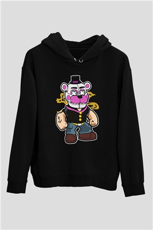 Popeye Freddy Baskılı Unisex Siyah Tshirt