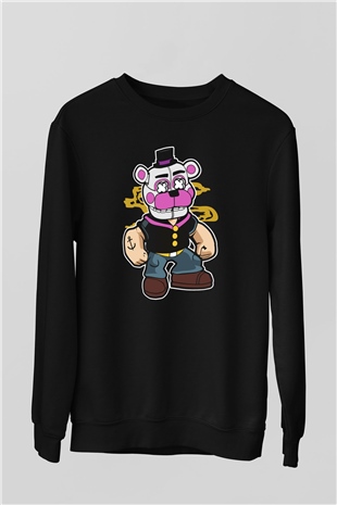 Popeye Freddy Baskılı Unisex Siyah Tshirt