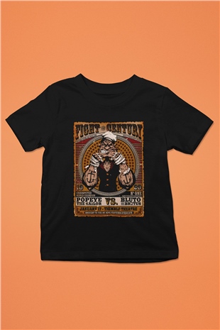 Popeye Siyah Unisex  Çocuk Tişört