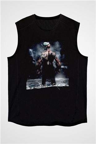 Popeye Siyah Unisex Kolsuz Tişört