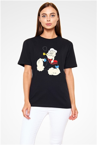 Popeye Siyah Unisex Tişört