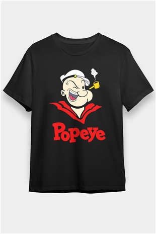 Popeye Siyah Unisex Tişört