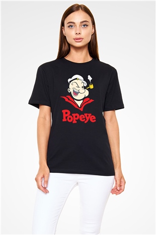 Popeye Siyah Unisex Tişört