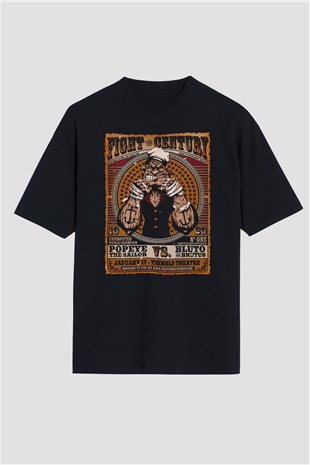 Popeye Siyah Oversize Tişört
