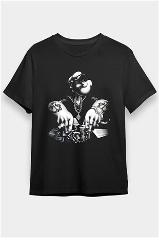 Popeye Siyah Unisex Tişört