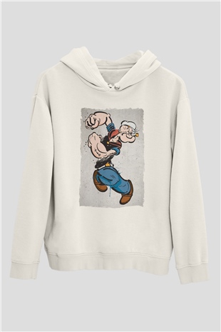 Popeye Temel ReisBeyaz  Unisex Hoodie
