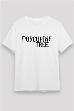 Porcupine Tree Baskılı Unisex Beyaz Tişört - Tshirt