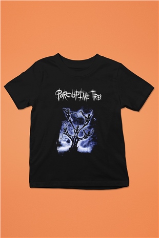 Porcupine Tree Baskılı Unisex Siyah Çocuk Tişört - Tshirt