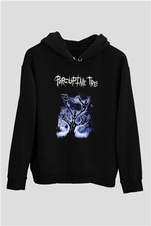 Porcupine Tree Baskılı Unisex Siyah Kapüşonlu Sweatshirt