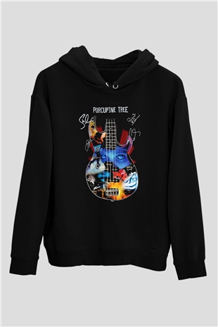 Porcupine Tree Baskılı Unisex Siyah Kapüşonlu Sweatshirt