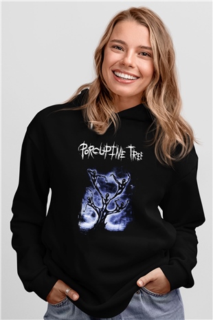 Porcupine Tree Baskılı Unisex Siyah Kapüşonlu Sweatshirt