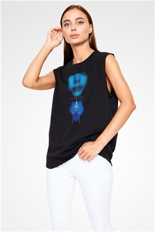 Porcupine Tree Baskılı Unisex Siyah Kolsuz Tişört - Tshirt