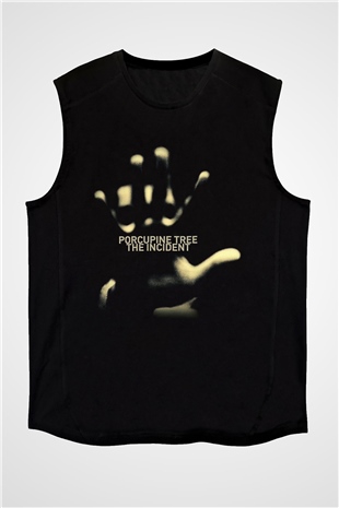Porcupine Tree Baskılı Unisex Siyah Kolsuz Tişört - Tshirt