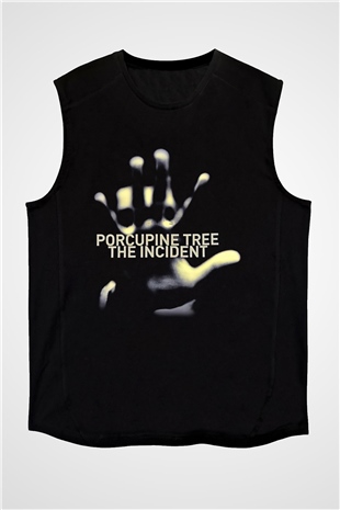 Porcupine Tree Baskılı Unisex Siyah Kolsuz Tişört - Tshirt