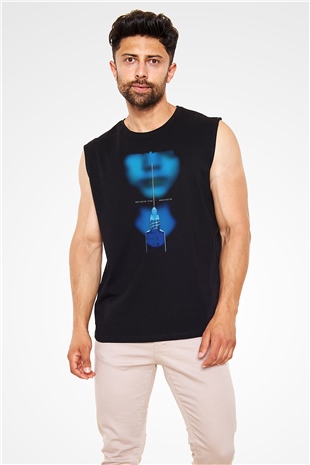 Porcupine Tree Baskılı Unisex Siyah Kolsuz Tişört - Tshirt