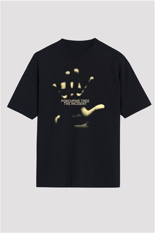 Porcupine Tree Baskılı Unisex Siyah Oversize Tişört - Tshirt