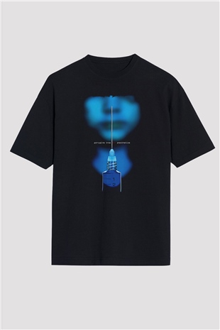 Porcupine Tree Baskılı Unisex Siyah Oversize Tişört - Tshirt